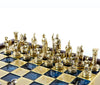 Greek Roman Period Chess Set with Blue Storage Board - 10.5"