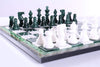 Green & White Alabaster Chess Set with Wood Frame - Chess Set - Chess-House