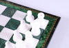 Green & White Alabaster Chess Set with Wood Frame