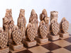 House of Hauteville Chess Set and Board Combo - Antique White and Black Marble - Chess Set - Chess-House