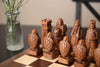 House of Hauteville Chess Set and Board Combo - Antique White and Brown Marble - Chess Set - Chess-House