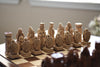 House of Hauteville Chess Set and Board Combo - Antique White and Brown Marble - Chess Set - Chess-House