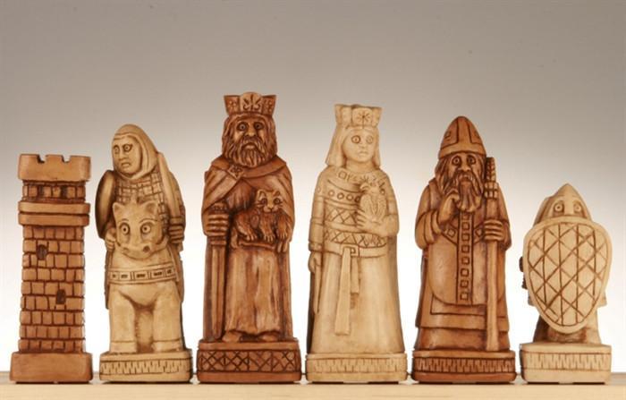 House of Hauteville Chessmen - Antique White and Brown Marble Resin