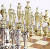 Large Metal Renaissance Chess Set On Elm Briarwood Board - Chess Set - Chess-House