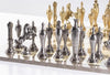Large Metal Renaissance Chess Set On Grey Gloss Board - Chess Set - Chess-House