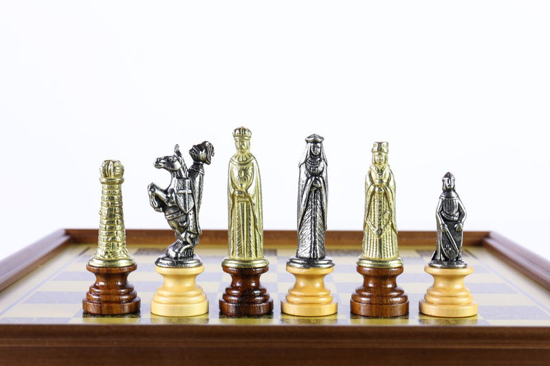 Medieval Metal and Wood Chess Pieces