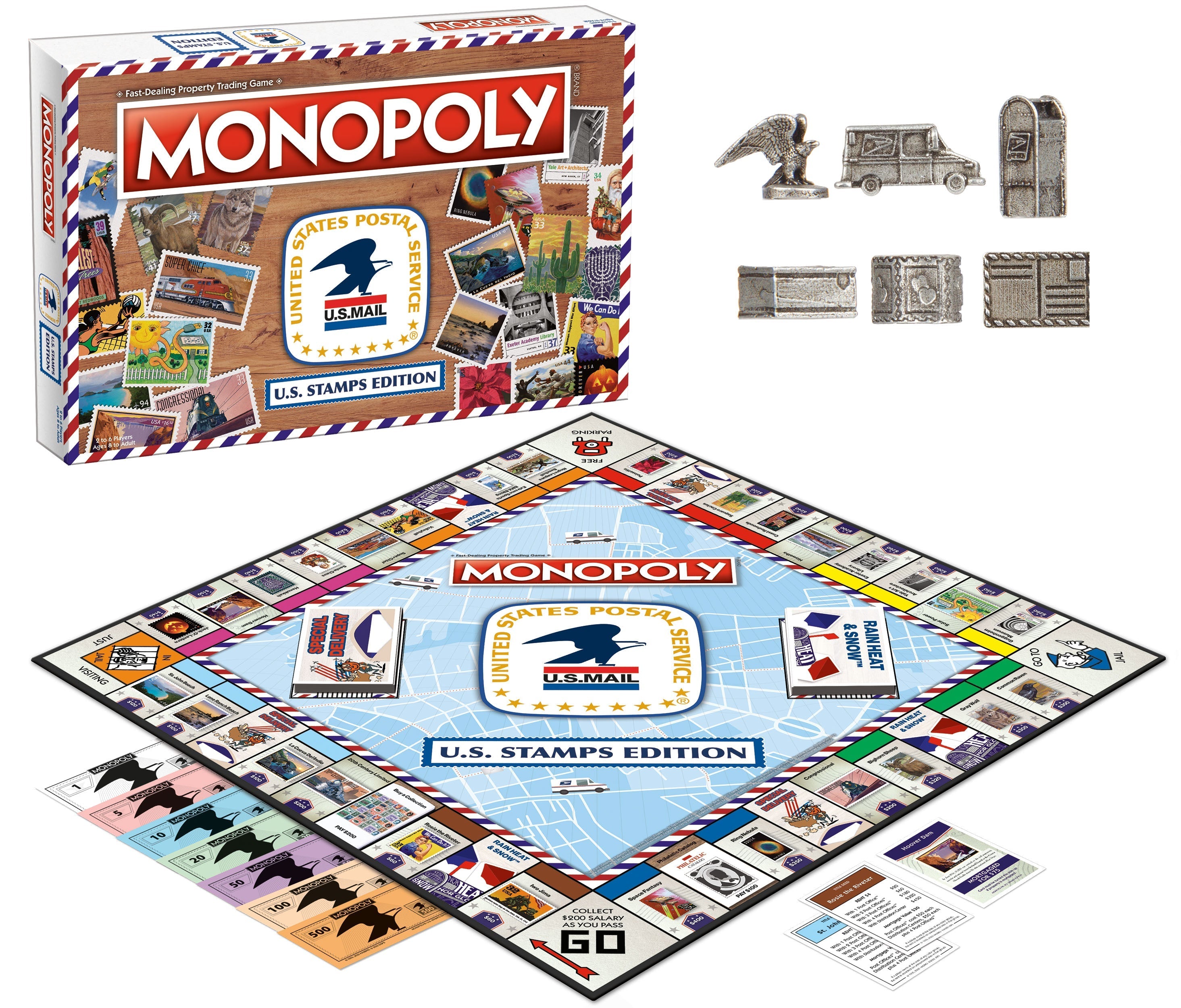 Monopoly Board Game - U.S. Stamps Edition - Game - Chess-House