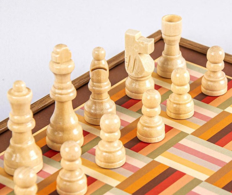 Rainbow Style Multi Game Set - Chess, Backgammon, Ludo, Snakes and Lad