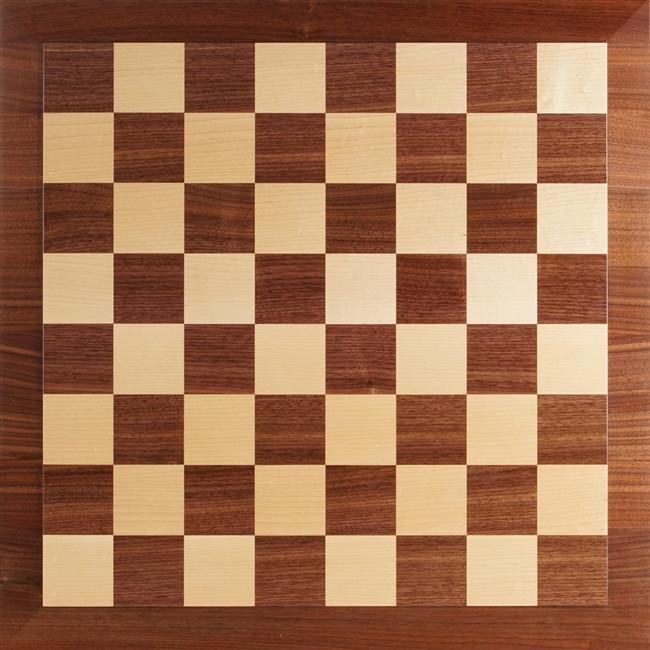 Raised Edge Style 21" Hardwood Player's Chessboard 2.25" Squares JLP, USA - Board - Chess-House