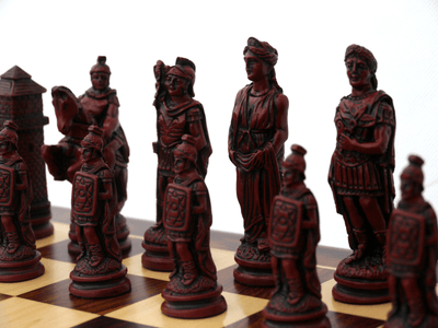 Roman Chess Pieces by Berkeley - Cardinal Red