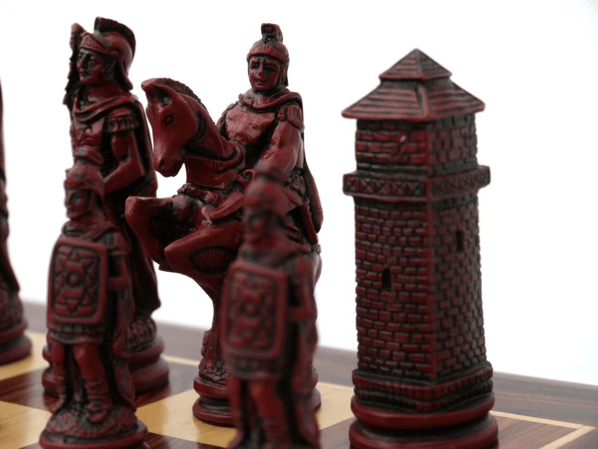 Roman Chess Pieces by Berkeley - Cardinal Red