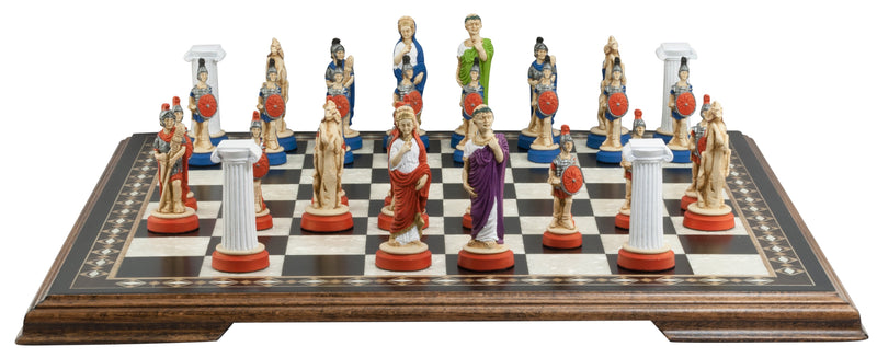 Roman Themed Chess Pieces by Studio Anne Carlton - Hand Painted
