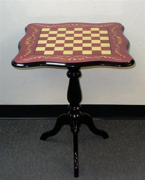 Sculpted Briarwood Inlay Table - 1.5" Squares - Table - Chess-House