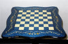 Sculpted Briarwood Inlay Table - 1.5" Squares - Blue - Table - Chess-House