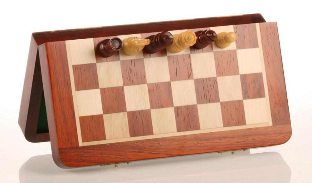 SINGLE REPLACEMENT PIECES: 10" Magnetic Folding Chess Set in Blood Rosewood & White Maple Piece