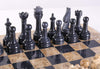 SINGLE REPLACEMENT PIECES: 15" Coral Stone & Black Marble Chess Set Piece