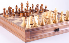 SINGLE REPLACEMENT PIECES: 15" Wooden Chess/Checker Set