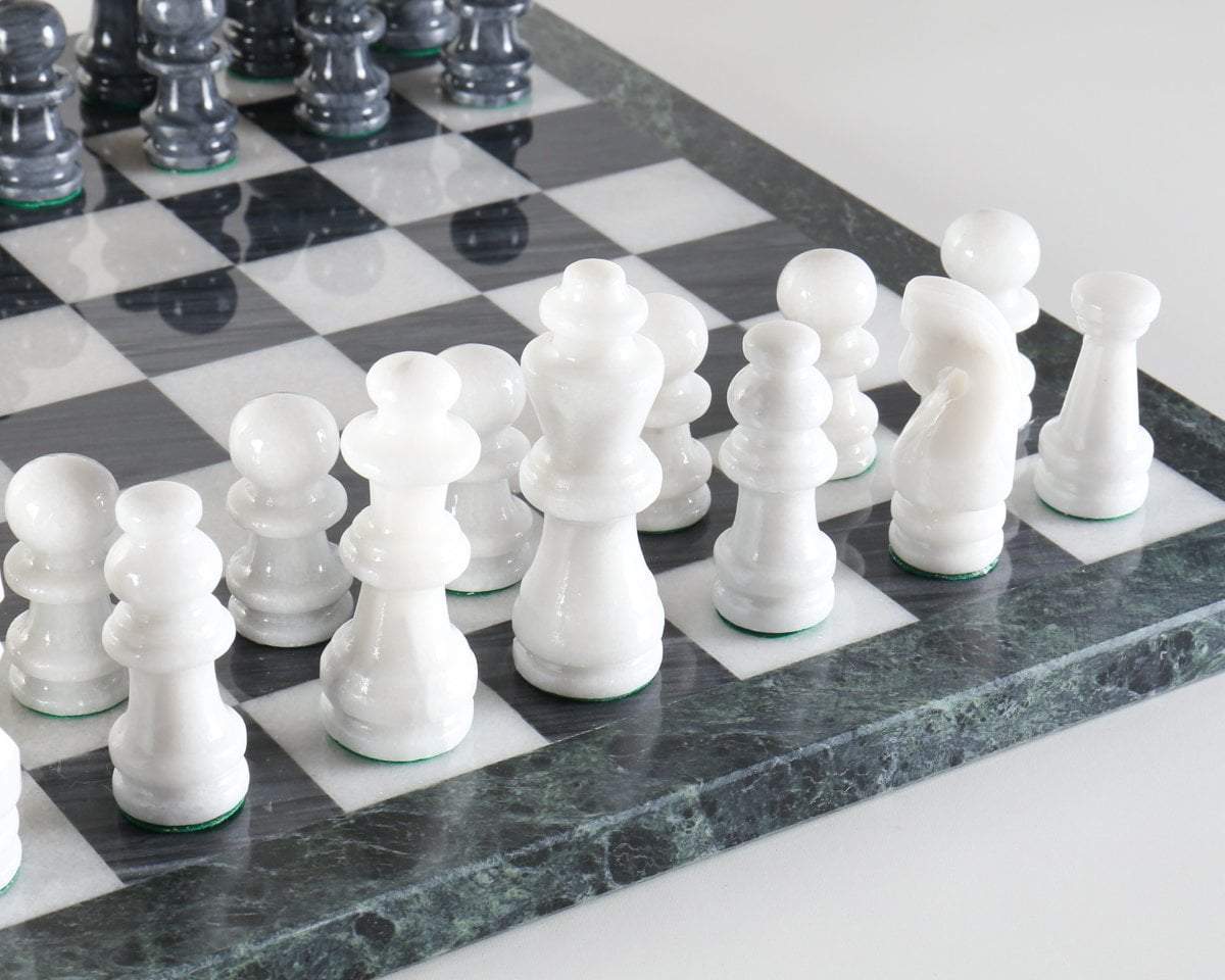 SINGLE REPLACEMENT PIECES: 16" Black and White Marble Chess Set