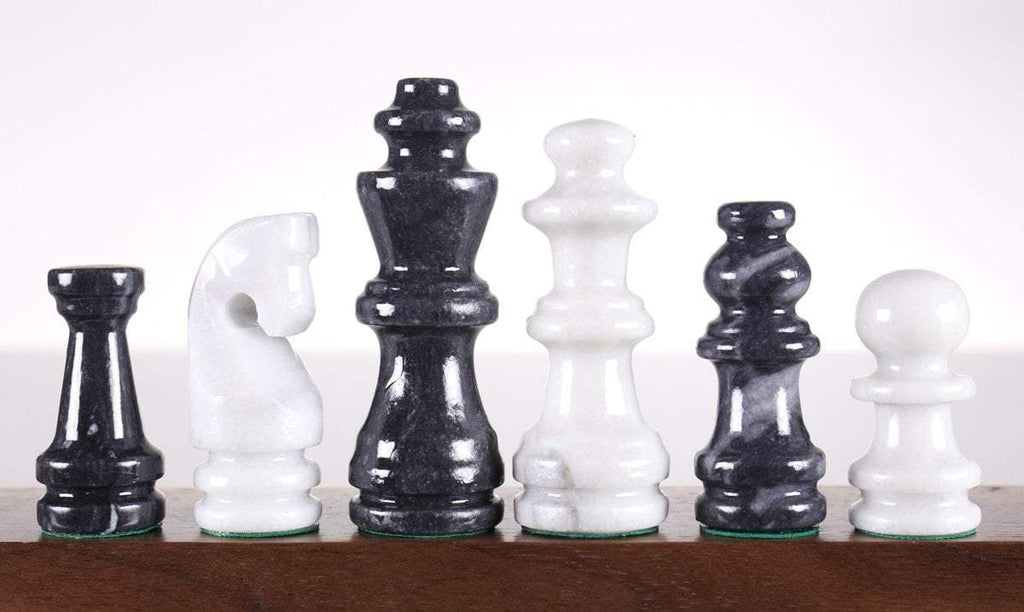 16 Black and White Marble Chess Set – Chess House