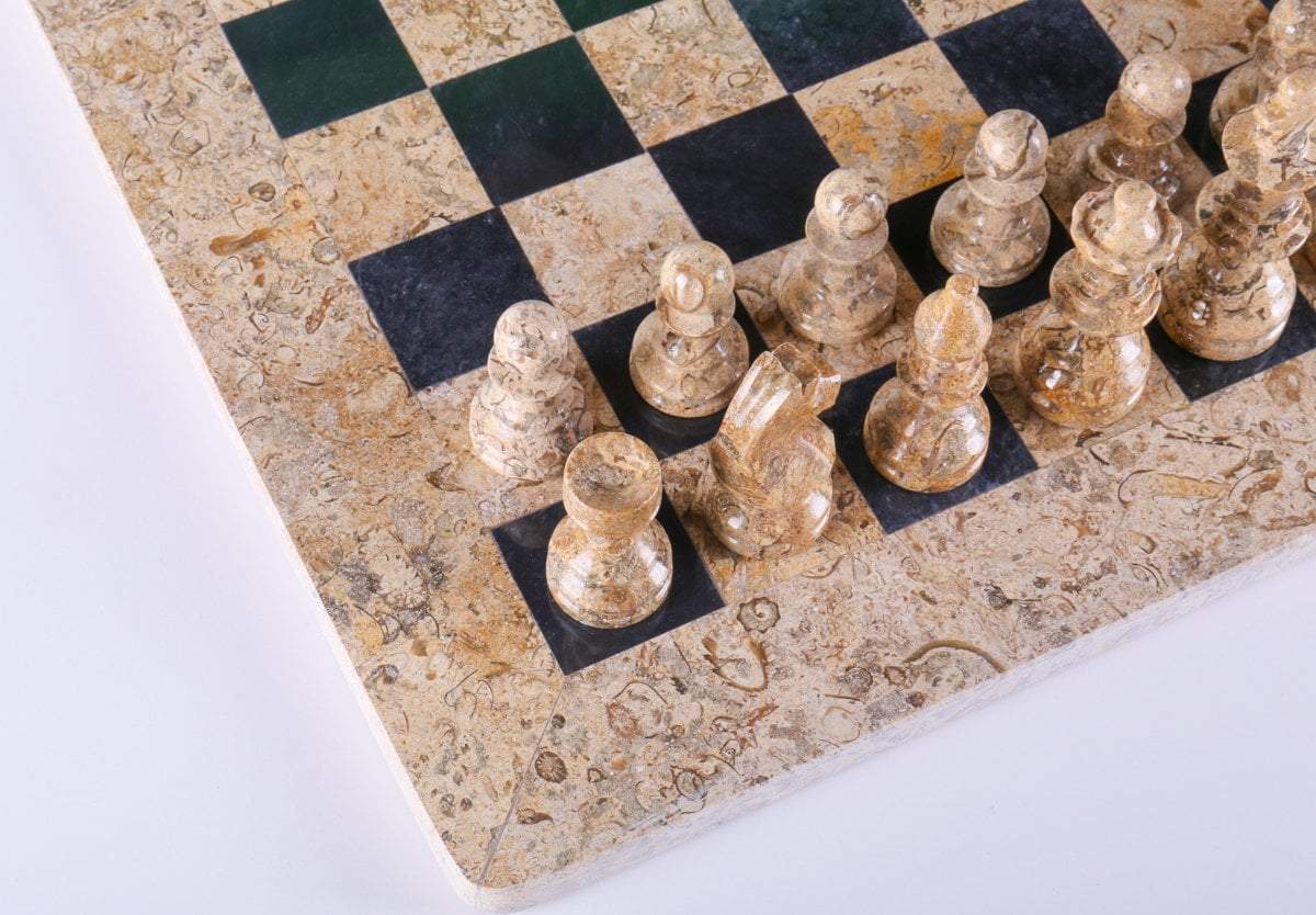SINGLE REPLACEMENT PIECES: 16" Marble Chess Set American Design in Coral & Black - Parts - Chess-House
