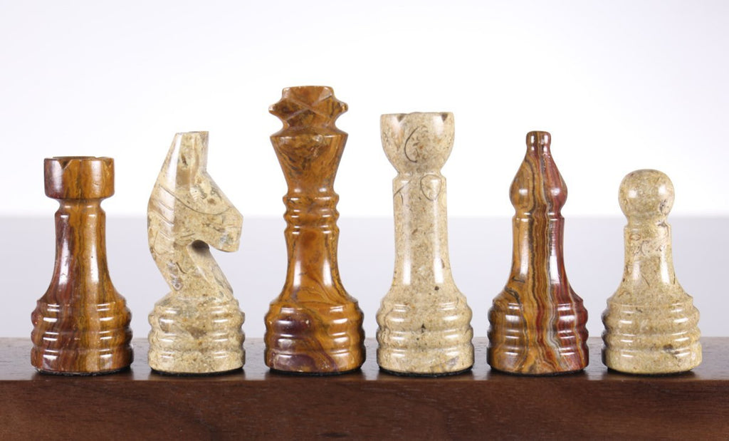 Combo of Paperweight Rook, Bishop & Pawn Chess Pieces in Box Wood & Bud  Rosewood - 4.52