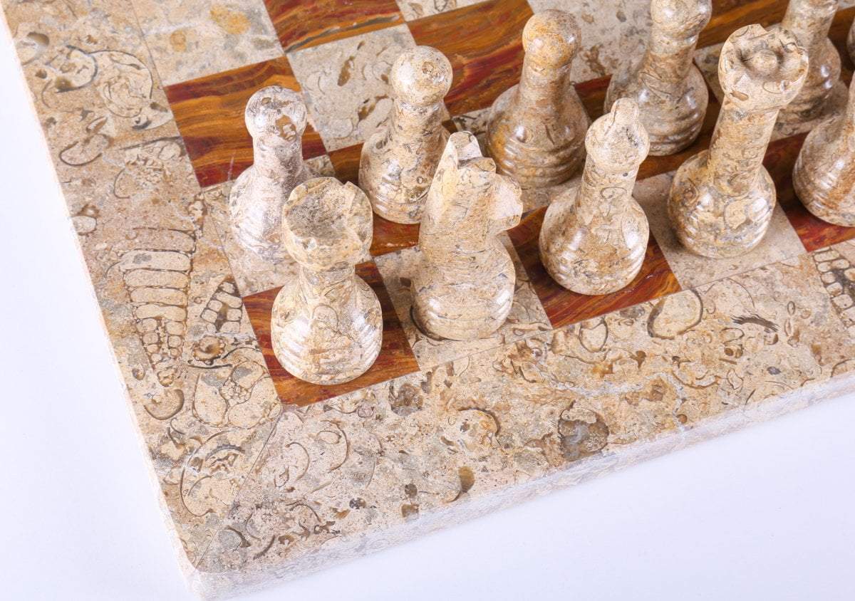 SINGLE REPLACEMENT PIECES: 16" Marble Chess Set in Coral and Red - Parts - Chess-House