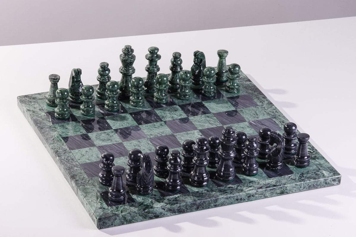 SINGLE REPLACEMENT PIECES: 16" Marble Green and Black Chess Set - Parts - Chess-House