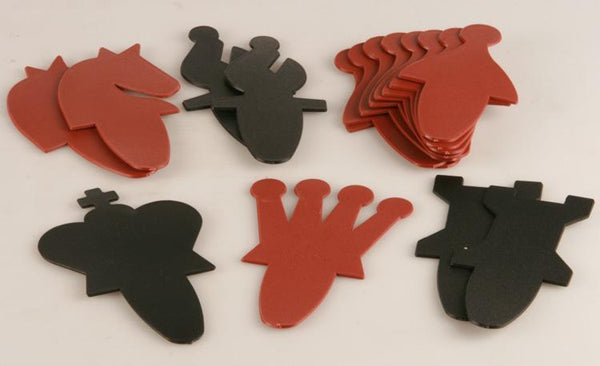 SINGLE REPLACEMENT PIECES: 27" Vinyl Slot-in Style Demo Board Pieces, Red and Black Piece