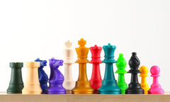SINGLE REPLACEMENT PIECES: 3 1/2" Colored Silicone Club Chess Pieces - Parts - Chess-House