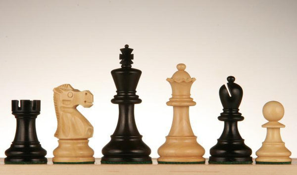 SINGLE REPLACEMENT PIECES: 3 1/4" Classic Chessmen - Weighted & Handpolished Black Stained Wood - Parts - Chess-House