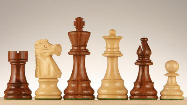 SINGLE REPLACEMENT PIECES: 3 3/4" French Lardy Wood Chess Pieces - Sheeshamwood and Boxwood Piece