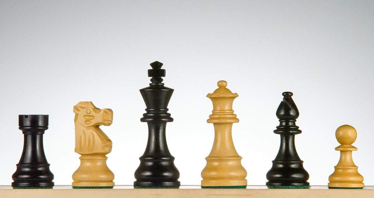 SINGLE REPLACEMENT PIECES: 3 3/4" French Series Wood Chess Pieces - Ebonized Piece
