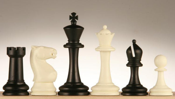 SINGLE REPLACEMENT PIECES: 3 3/4" Plastic Staunton Chess Pieces - Black and Ivory Piece