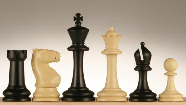 SINGLE REPLACEMENT PIECES: 3 3/4" Plastic Staunton Club Chess Pieces - Black and Tan Piece