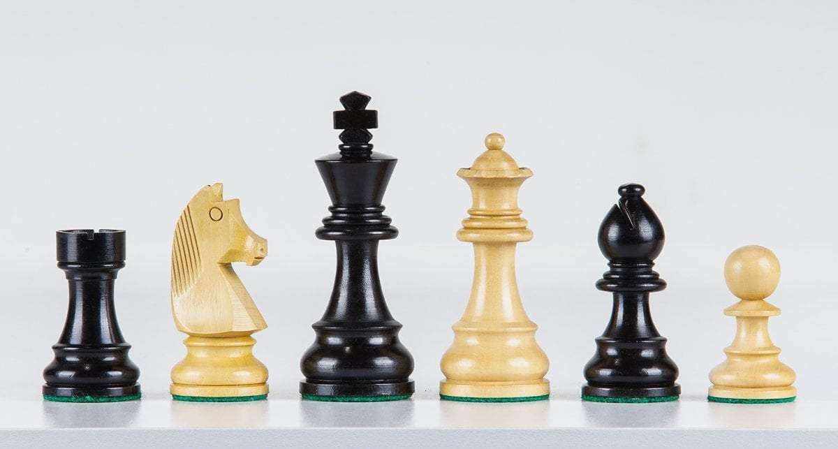 SINGLE REPLACEMENT PIECES: 3 7/8" German Staunton Chessmen - Ebonized - Parts - Chess-House