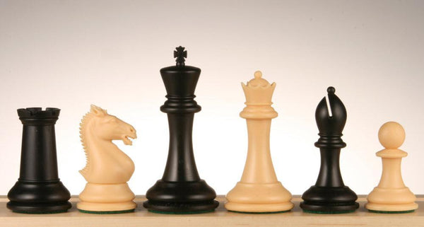 SINGLE REPLACEMENT PIECES: 3 7/8" Hastings Black & Natural Chess Pieces - Parts - Chess-House
