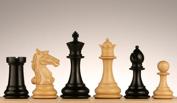 SINGLE REPLACEMENT PIECES: 4" Aviator Staunton Ebony wood Chess Pieces - Parts - Chess-House