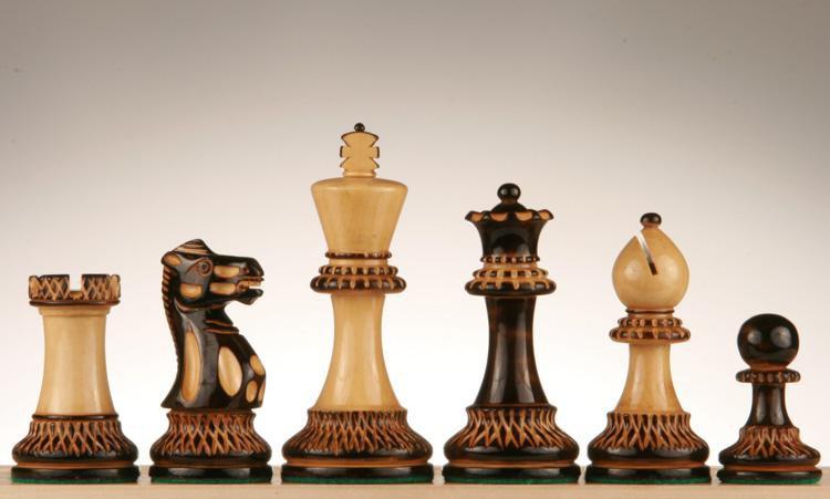 SINGLE REPLACEMENT PIECES: 4" Burnt Pyrography Chess Pieces - Parts - Chess-House