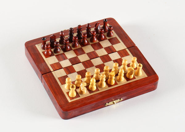 SINGLE REPLACEMENT PIECES: 5" Magnetic Folding Chess Set in Blood Rosewood & White Maple Piece