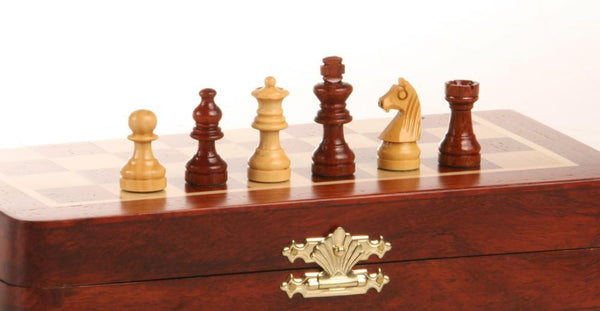 SINGLE REPLACEMENT PIECES: 7 3/8" Magnetic Folding Chess Set in Blood Rosewood & White Maple Piece