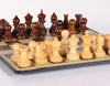 SINGLE REPLACEMENT PIECES: 9" Milled Leather Travel Magnetic Chess Set with Wood Pieces - Parts - Chess-House