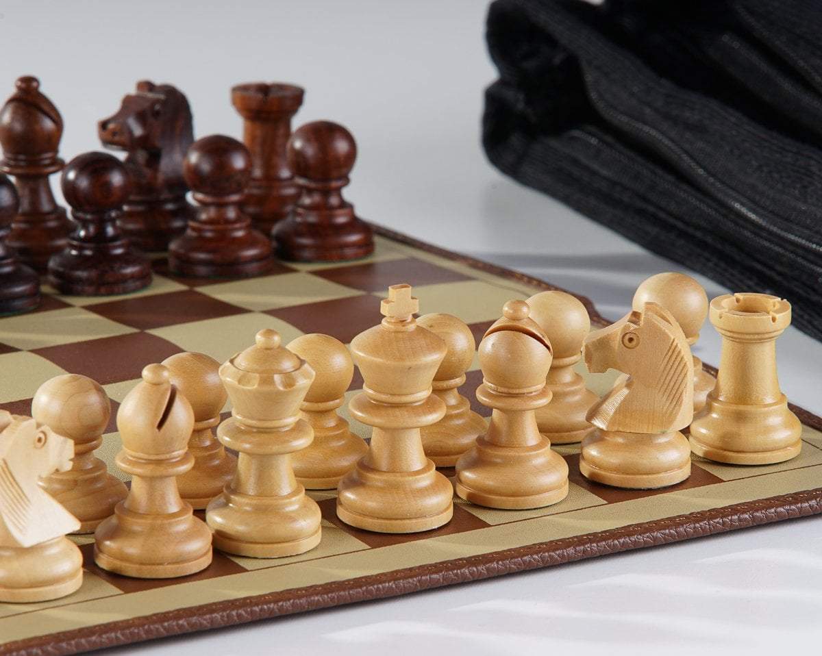 SINGLE REPLACEMENT PIECES: 9" Milled Leather Travel Magnetic Chess Set with Wood Pieces - Parts - Chess-House