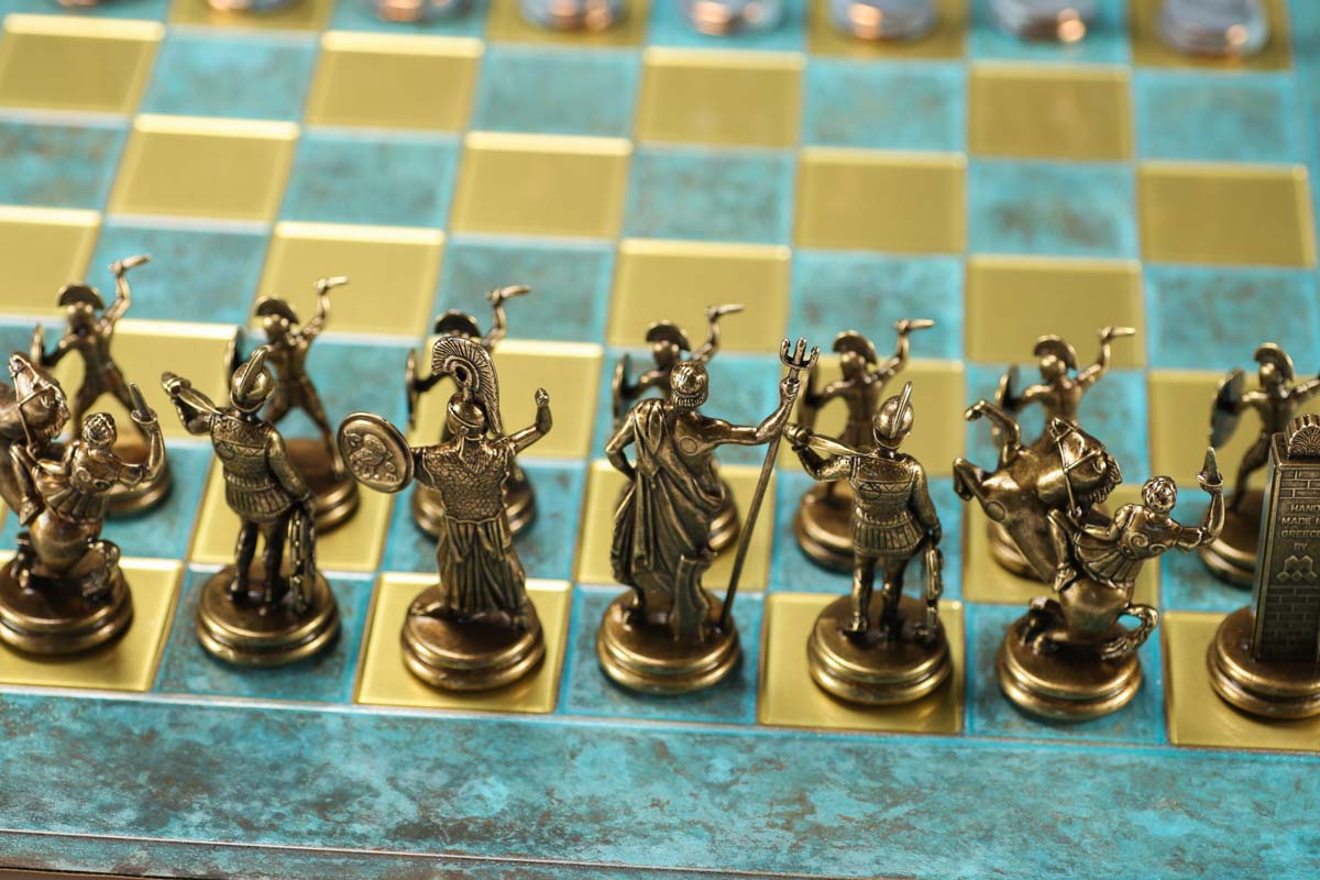 SINGLE REPLACEMENT PIECES: Gold and Antiqued Bronze Greek Mythology Chess Set - 21 1/4" - Parts - Chess-House