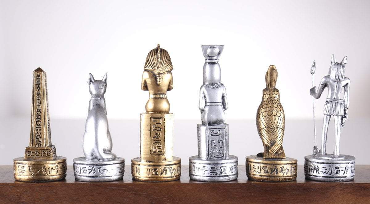 SINGLE REPLACEMENT PIECES: Gold and Silver Egyptian Chess Set Parts