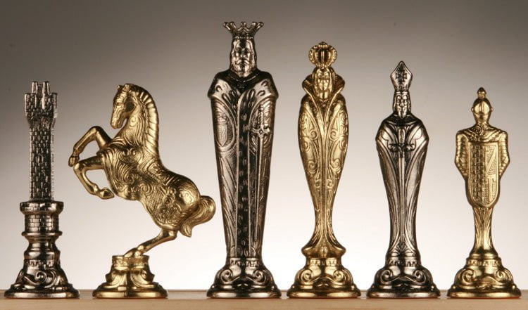 SINGLE REPLACEMENT PIECES: Large Metal Renaissance Chess Pieces
