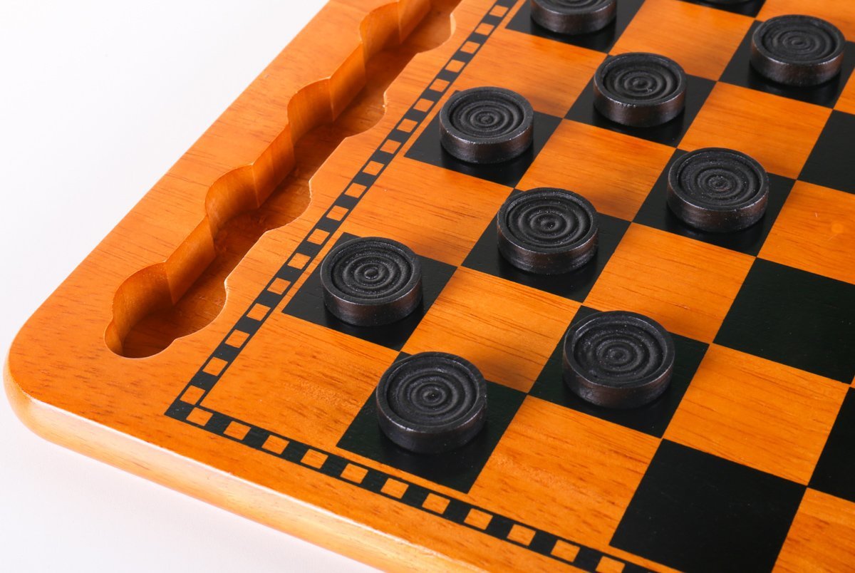 SINGLE REPLACEMENT PIECES: Red & Black Wood Checkers Set Piece