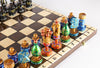 Sydney Gruber Painted 20" Large King's Inlaid Chess Set #7 in Multi-color and Black