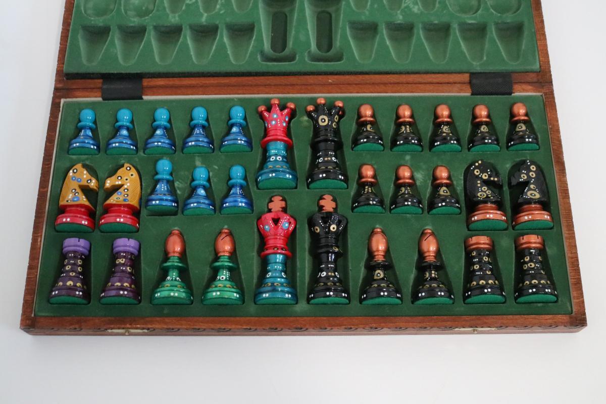 Sydney Gruber Painted 21" Ambassador Chess Set #11 The Warrior of Will - Chess Set - Chess-House