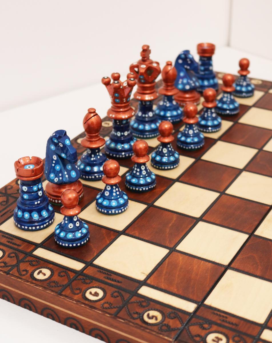 Sydney Gruber Painted 21" Ambassador Chess Set #8 The Endgame Player - Chess Set - Chess-House