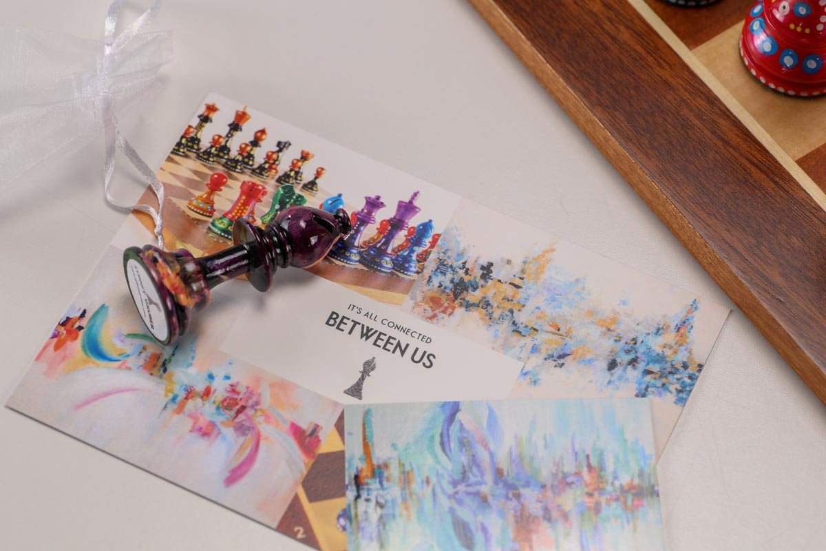 Sydney Gruber Painted Champions Chess Set #3 Black and Color - Chess Set - Chess-House